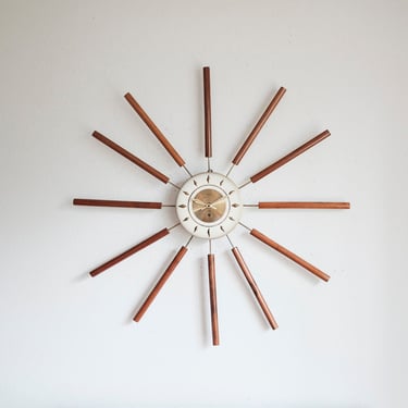 Rare Welby Starburst Clock - Vintage Mid century Wind-up 