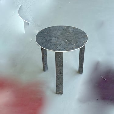 Maitland Smith Mid Century Modern Stone Inlay Gray Side Table 