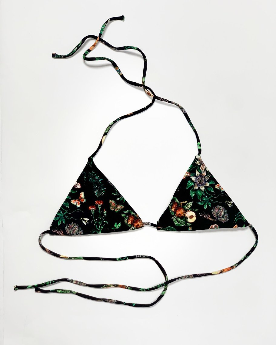 Juno Bikini Top Black Floral Banshee Portland, OR