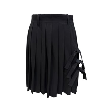 Jean Paul Gaultier FEMME 2000's Black Pleated Mini Skirt with Side Ties
