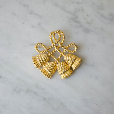 gold tassel brooch | gold knot pin 