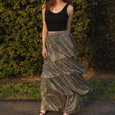 Pewter Tiered Maxi Skirt 