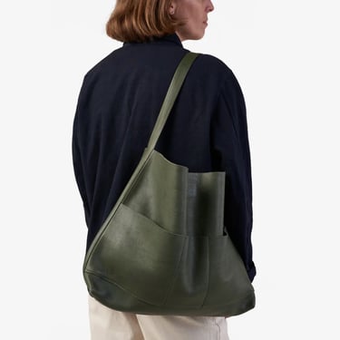 Leather Bonarda Tote in Green