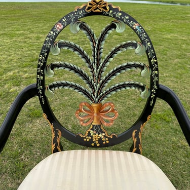 Free Shipping - Hepplewhite Adams Style Hand Painted Arm Chair by Casa Stradivari 