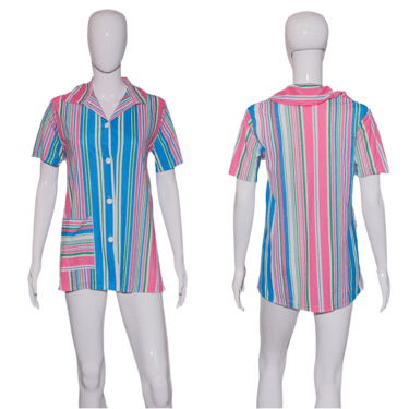 1960's Striped Terry Cloth Shirt - Size M