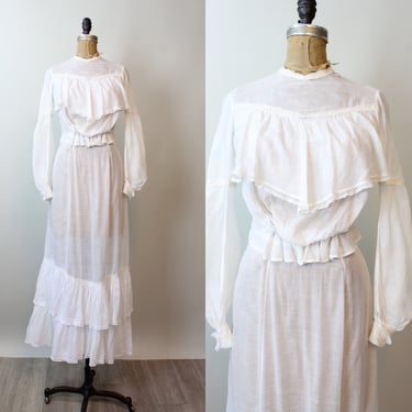 1910 EDWARDIAN cotton BLOUSE skirt set xs small | new spring 