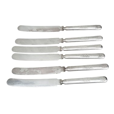 Wm Rogers & Son ORANGE BLOSSOM IS Silver Plate 1910 Luncheon Knives Set of 6 (M1 
