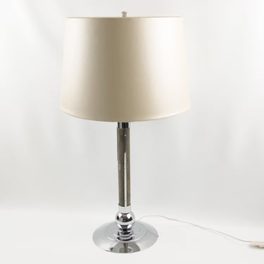 Art Deco 1930s Shagreen Chrome Modernist Table Lamp