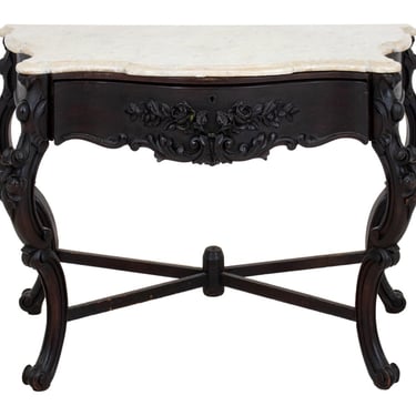 Victorian Mahogany Console With Marble Top