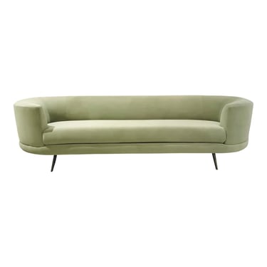 Modern Willow Green Velvet Curved End Sofa