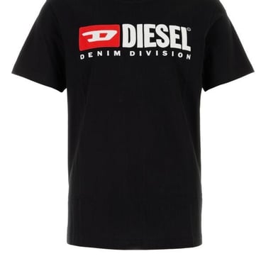 Diesel Men Black Cotton T-Diegor T-Shirt