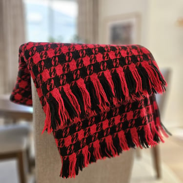 Pendleton Wool Plaid Blanket | Red & Black Wool Stadium Throw 