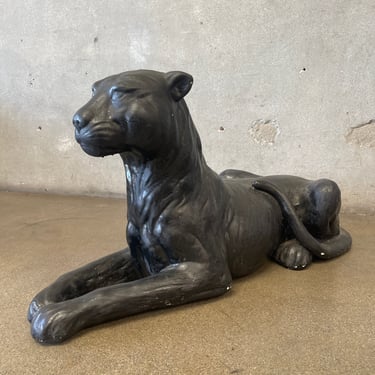 1980s Post Modern Plaster Panther Sculpture