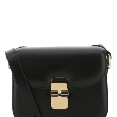 A.P.C. Women Black Leather Mini Grace Crossbody Bag