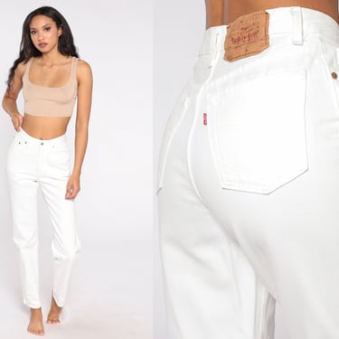 White levi cheap mom jeans