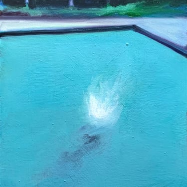 Original Oil Painting - Diver - Swimmer - Splash - Pool Painting - Contemporary - Signed Original - 9x12 - Fine Art - One of a Kind 