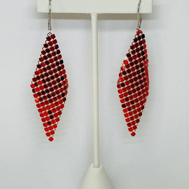 Ferrara Red Mesh Earrings
