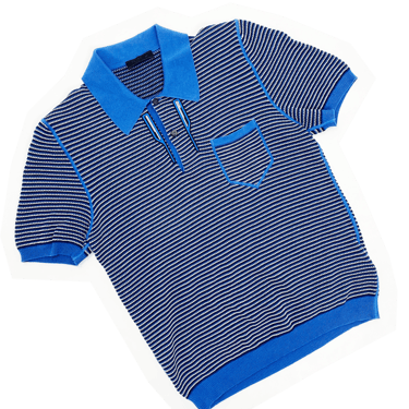 Prada 2018 blue rubber logo polo shirt