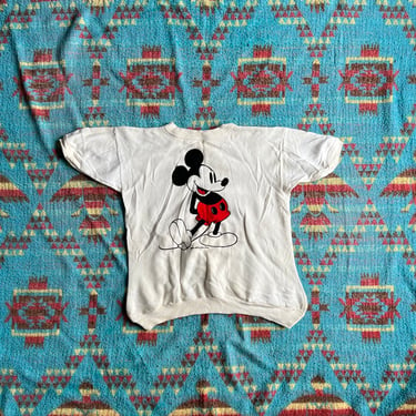 Vintage 70s Mickey Mouse Short Sleeve Raglan Sweatshirt 