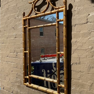 Composite Gilt Faux Bamboo Mirror