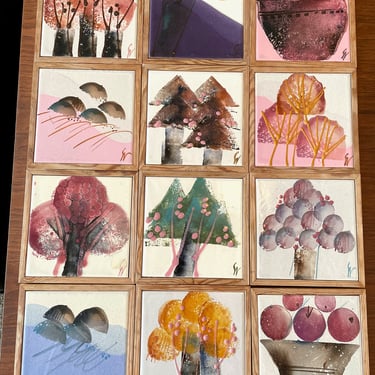 Set of Vintage Northroup Denmark Tiles - Signed by the Artist Signe Boesen - Mid Century 