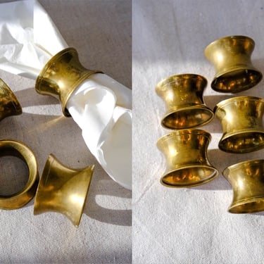 Vintage Brass Art Deco Napkin Rings | Set of 5 | Nouveau Wedding, Dinner Party, Dining Napkin Set, Dinner Ware, Dining, Serving Set, Table 