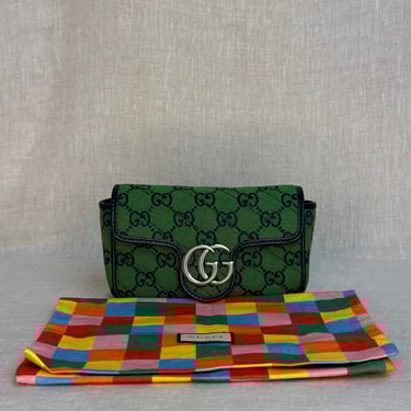 Gucci Green GG Canvas Marmont Bag