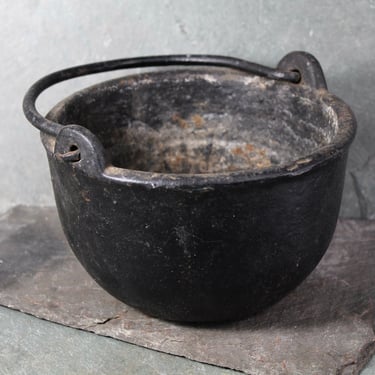 Cast Iron Witch's Cauldron | Very Heavy Small Cauldron Over 7 lbs | Halloween Decor | Bixley Shop 