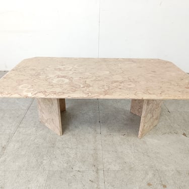 Vintage fossil stone coffee table, 1970s - design coffee table - luxurious coffee table - italian coffee table 