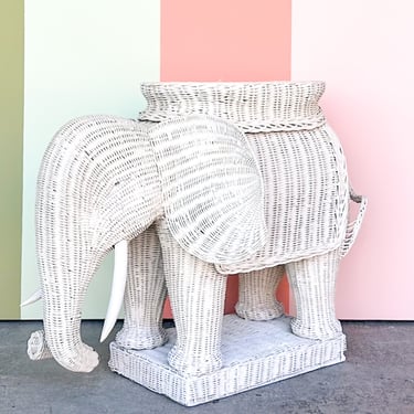 Wicker Elephant Garden Seat