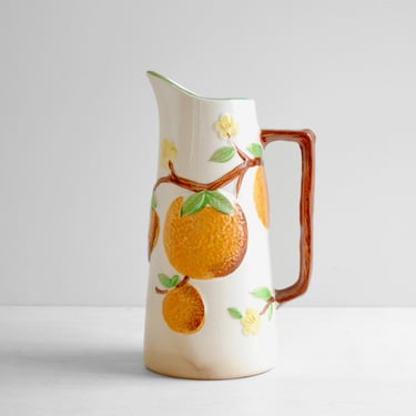 Vintage Napcoware Orange Blossom Ceramic Pitcher Made in Japan in the 1950s 