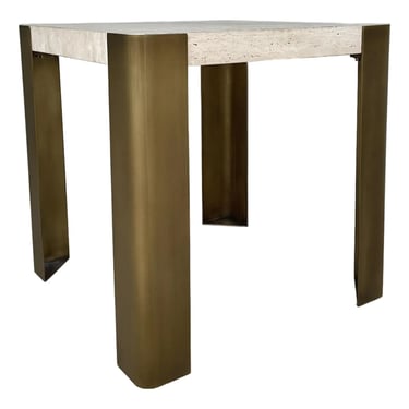 Revelation Organic Modern Travertine Caress End Table
