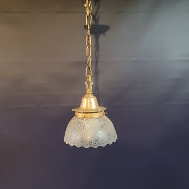 Brass Pendant Light with Glass Shade 21