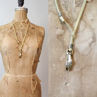 1980s gold HAND and LASSO belt necklace  | new fall 