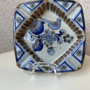 Vintage Mexican Ashtray Pottery Blue Bird Ken Edwards El Palomar 