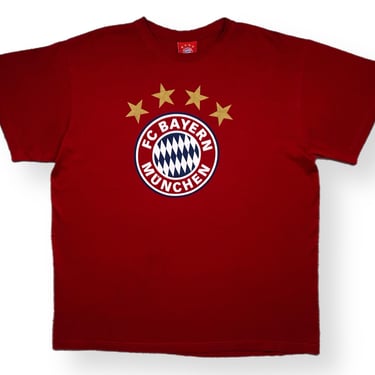 Vintage 90s/Y2K FC Bayern Munich Club Logo German Soccer/Football Graphic T-Shirt Size Large/XL 