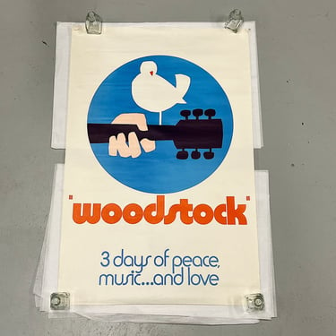Woodstock Movie Advance Teaser Poster - 1970 Original Rock and Roll Wall Art - Summer of Love - 41" x 27" - Rare Film Memorabilia - AS IS 