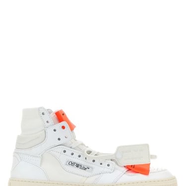 Off White Man White Leather And Canvas 3.0 Off Court Sneakers