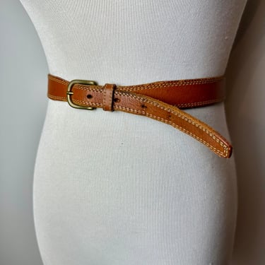 Vintage brown leather belt~ skinny trouser belt~ 1990’s Banana Republic boho style size SM 
