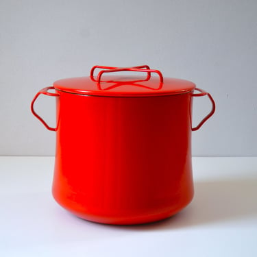 Vintage Red Dansk Kobenstyle Stock Pot, Designed by Jens Quistgaard, Made in France 