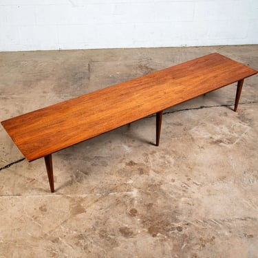 Mid Century Modern Coffee Table Walnut 6 Legs Wide Large Low Mcm Vintage Danish