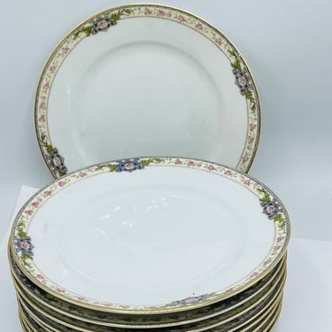 Set of 9 Vintage Hanover 7 5/8" Salad Plates by Noritake- Chip Free Condition 