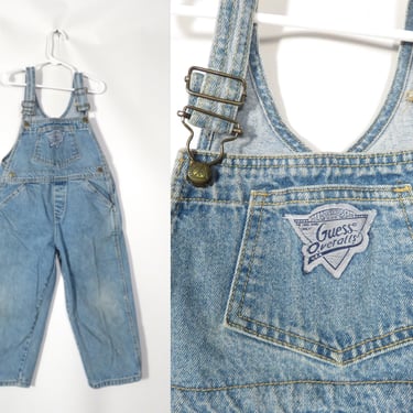 Vintage 90s Kids Guess Jean Denim Overalls Size 5Y 