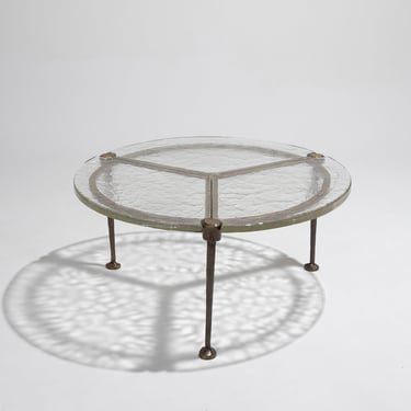 TABLE BASSE EN BRONZE LOTHAR KLUTE, 1980s