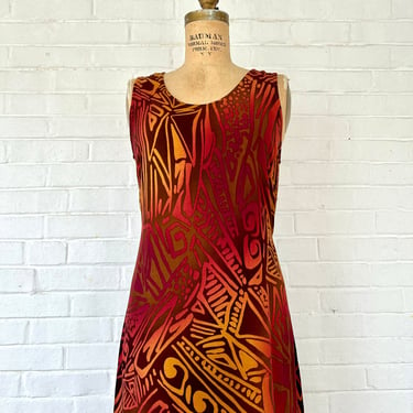 1990's Earth Tone Midi Dress in Size 8/10 