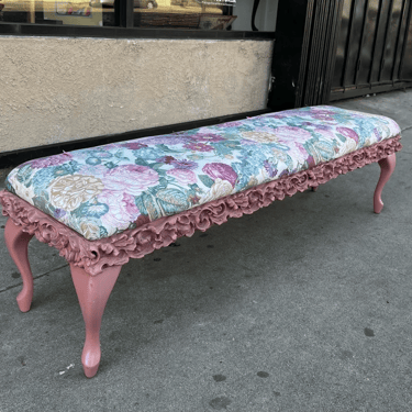 Kick Off Your Shoes | Large Mid-century Regency Bench