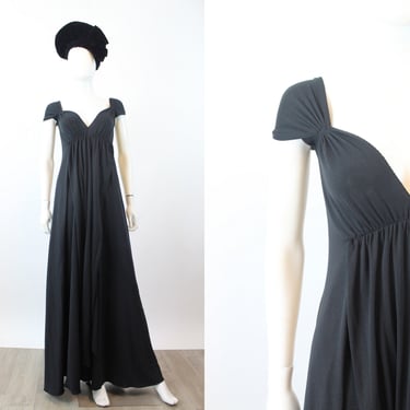 1970s 1971 JOHN KLOSS grecian dress jersey maxi small medium | new winter 