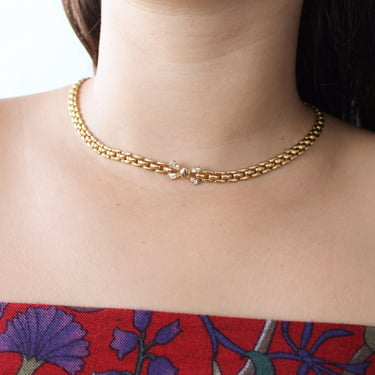 Vintage Golden Bow Choker