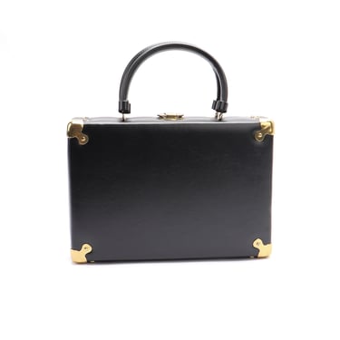 Black Leather Box Bag