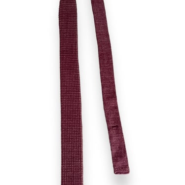 Vintage 1960s WEMBLEY Cotton Knit Necktie ~ Square Bottom Tie ~ Skinny / Slim ~ 60s 